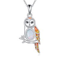UCADRIT Barn Owl Gifts Sterling Silver Barn Owl Pendant Necklace Owls Jewelry Gifts for Women