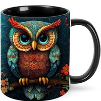 opshksog Owl Coffee Mug 11oz Ceramic Tea Cup With Handle Funny Porcelain Mugs for Women Dishwasher M
