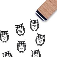 Cute Owl Rubber Stamp, 3/5 Inch Small Mini Stamp for Scrapbooking Card Making Planner