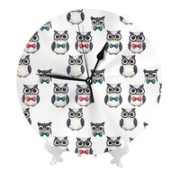 GVYGVY Wall Clocks Battery Operated 10 Inch - Bow Tie Owl Print Modern Silent Small Wall Clocks for 