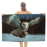 IOLVSHGH Flying Owl Beach Towels Oversized 31"X 51" Extra Large Microfiber Pool Towel Sand