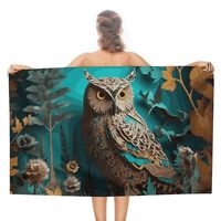 IOLVSHGH Owl Beach Towels Oversized 31"X 51" Extra Large Microfiber Pool Towel Sand Free L