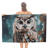 FZMVSQH Animal Cute Owl Beach Towels Oversized 31"X 51" Extra Large Microfiber Pool Towel 