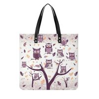 BWQJKUO Fashionable Large-capacity Owl Tree Branches Printed Leather Handbag, A Versatile Choice for