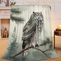 Sweetfox Cute Owl Blanket Forest Owl Decor Animal Throw Blanket Gifts for Girls Boys Super Warm Soft