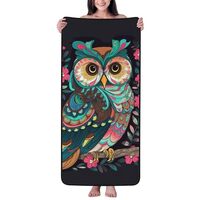 RTSTNMBD Anime Owl Bath Towel Super Absorbent Soft Coral Velvet Towels Lightweight Microfiber Beach 