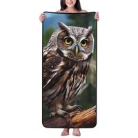 RTSTNMBD Wild Owl Birds Bath Towel Super Absorbent Soft Coral Velvet Towels Lightweight Microfiber B