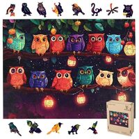 Ixfyloop Wooden Puzzles for Adults 200 Pieces, Owl Family Wooden Jigsaw Puzzles, Animal Adult Puzzle
