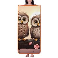 RTSTNMBD Cute Owls Bath Towel Super Absorbent Soft Coral Velvet Towels Lightweight Microfiber Beach 