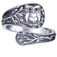 A Fashionable and Creative Owl Spoon Ring Love Owl Gift for Women-N19