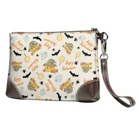 Halloween Pumpkin and Owl Print Genuine Leather Wristlet Clutch Wallet Purse Handbag Cell Phone Pock