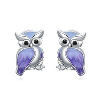 Cargari Owl Stud Earrings for Women 925 Sterling Silver Bird Earrings Owl Jewelry Gift