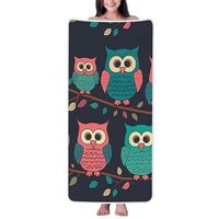 RTSTNMBD Cute Owls Bath Towel Super Absorbent Soft Coral Velvet Towels Lightweight Microfiber Beach 