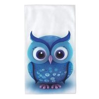 AMREWQYL Blue owl(1ï¼‰ Printed Towel 27.5x16in Absorbent Microfiber Towel