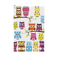 Owls On Tree Branches Printing 1 Pack Golf Towel 24" X 16" Golf Towels for Golf Gift for M