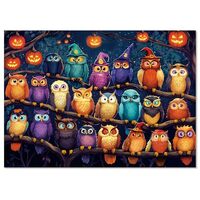Halloween Owls Family Puzzles - Puzzles for Adults 1000 Piece - Challenging Puzzle Perfect for Game 