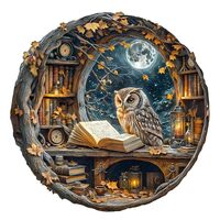 Wooden Puzzles for Adults, Moonlit Owl Puzzles, Wood Adult Puzzle, Birthday Gifts for Puzzle Lover (