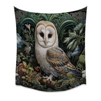 Dark Academia Woodland Barn Owl Art Tapestry Vintage Boho Floral Artwork Aesthetic Tapestries Gothic