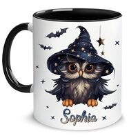 Hyturtle Personalized Halloween Owl Mug - Owl Gift For Women Lover - Wild Animal Lover Gift For Her 
