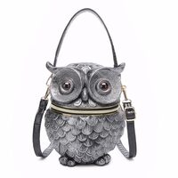 DAFFGUI Women Unique Owl PU Evening Bag Vintage Top Handle Zipper Clutch Purse for Party Gala Birthd