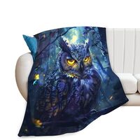 Tijuboni Owl Throw Blanket Owl Gifts for Girls Boys Women Men Kids Adults Soft Flannel Fleece Blanke