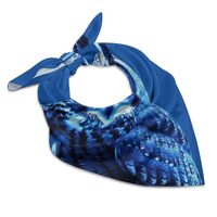 LYDSKGEQ Blue Owl Head Scarf Like Silk Scarf Lightweight Fashion Satin Hair Bandanas for Women Boho