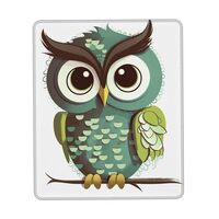 Square Mouse Pad Cartoon Green Cute Owl Mouse Mat with Non-Slip Rubber Base Custom Computer Mouse Pa
