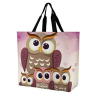 Rkklvbns Owls Family Women Tote Bag Shoulder Grocerie Bags Portable Storage Handbag Lightweight Dura