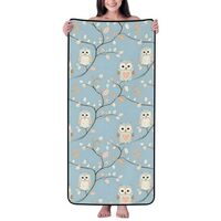 Cotton Bath Towels for Bathroom - Cute Owl Heart Print Microfiber Towels for Body Bath Sheets, Quick