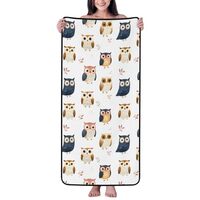 Cotton Bath Towels for Bathroom - Cute Owls Print Microfiber Towels for Body Bath Sheets, Quick Dry 