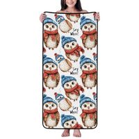 Cotton Bath Towels for Bathroom - Scarf Owl Cute Print Microfiber Towels for Body Bath Sheets, Quick