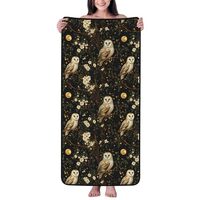 Cotton Bath Towels for Bathroom - Moonlight Owl Print Microfiber Towels for Body Bath Sheets, Quick 