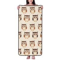 Cotton Bath Towels for Bathroom - Cute Owl Print Microfiber Towels for Body Bath Sheets, Quick Dry B