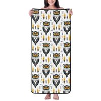Cotton Bath Towels for Bathroom - Tribal Style Owl Print Microfiber Towels for Body Bath Sheets, Qui