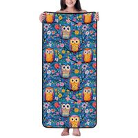 Cotton Bath Towels for Bathroom - Flower Owl Print Microfiber Towels for Body Bath Sheets, Quick Dry