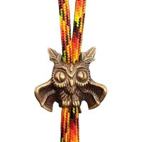 TENYELE Light Weight Owl Shape Lanyard Beads Brass Paracord Beads Vintage Paracord Cord Beads For Br