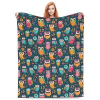 Owl Throw Blanket 60"x50" &ndash; Soft Flannel Blanket for Couch, Living Room, Bed, Travel