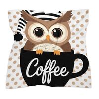 OXJOIIS Bandanas Soft Cute Coffee Owl (1) Handkerchief for Men and Women