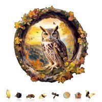 Jollitot Autumn Owl Puzzles Adults Gifts Wooden 95 Pieces 8.5 * 8.1in