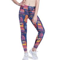 KLL Women Workout Yoga Leggings High Waist Tummy Control Active Pants Cute Colorful Owls and Trees M
