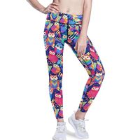 KLL Womens Yoga Workout Leggings High Waist Tummy Control Sport Pants Cute Colorful Owls and Trees M