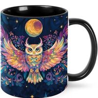 Owl Coffee Mug for Women Ceramic Tea Cup with Handle 11oz Funny Novelty Mugs Porcelain Mug Present f