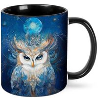 wiuurs Owl Coffee Mug Cute Mugs 11oz Novelty Ceramic Tea Cup Kitchen Decor Gifts for Women and Men
