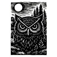 Caelumis Handmade Wall Art Prints – Unframed Owl Art Print for Wall Decor Rustic Wildlife Retr