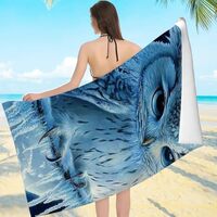 Creowell Owl Icicles Fantasy Beach Towel, Ultra-Soft Microfiber Quick Dry, Large 55x28 for Bathroom,