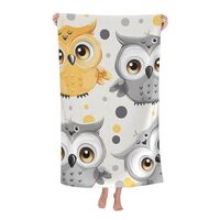 JTNWEC Animal Cartoon Owls Cute Prints Microfiber Bath Towel for Bathroom Gym Travel Spa Pool Highly