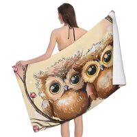 JTNWEC Cute Owls Prints Bath Towel Microfiber Absorbent Beach Towels Gifts for Men Women 52"x32