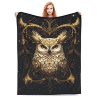 FyLybois Owl Throw Blanket Microfiber Flannel Blankets Lightweight for Bed Sofa Couch Decor Travel 5