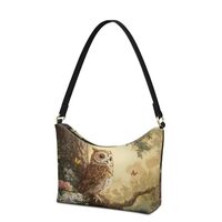 Lotusorchid Owl Print Shoulder Purse Bag for Women, Butterfly Floral Printed Shoulder Purses and Han