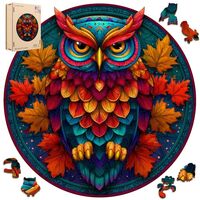 Mocfesk Wooden Puzzles for Adults, Colorful Owl Puzzles 500 Pieces, Unique Shaped Jigsaw Puzzles for